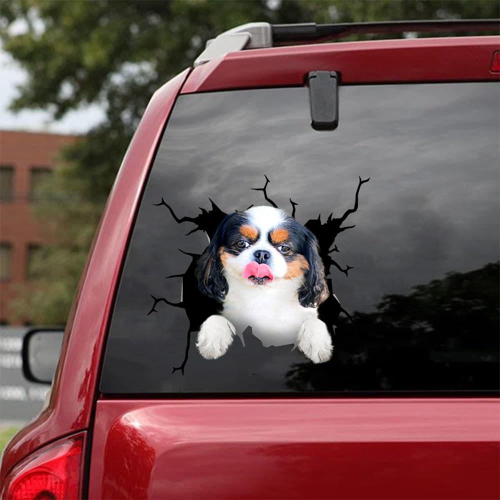 Cavalier King Charles Spaniel Crack Car Sticker, Toilet Sticker, Fridge Sticker 15