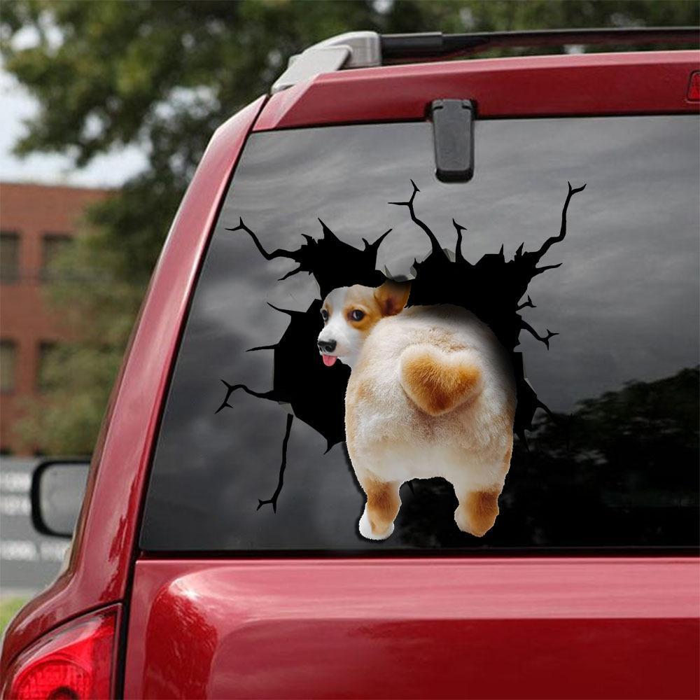 Welsh Corgi Crack Car Sticker, Toilet Sticker, Fridge Sticker 24