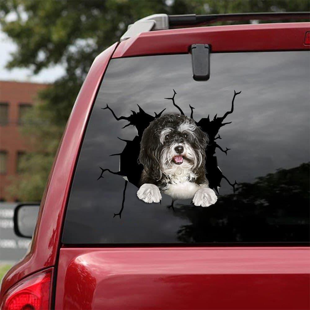 Shih Tzu Crack Car Sticker, Toilet Sticker, Fridge Sticker 17