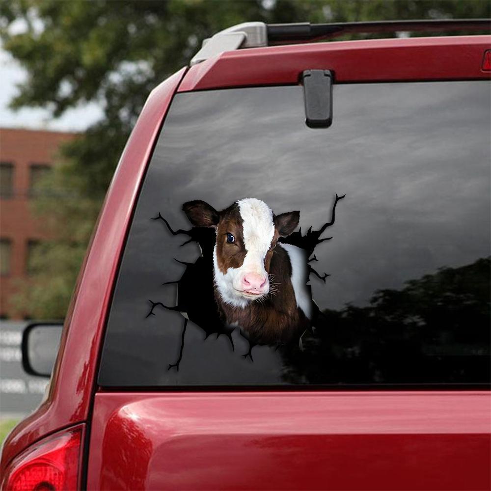 Baby Dairy Cow Crack Car Sticker 4