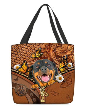 Rottweiler1 Butterfly Daisy Cloth Tote Bag