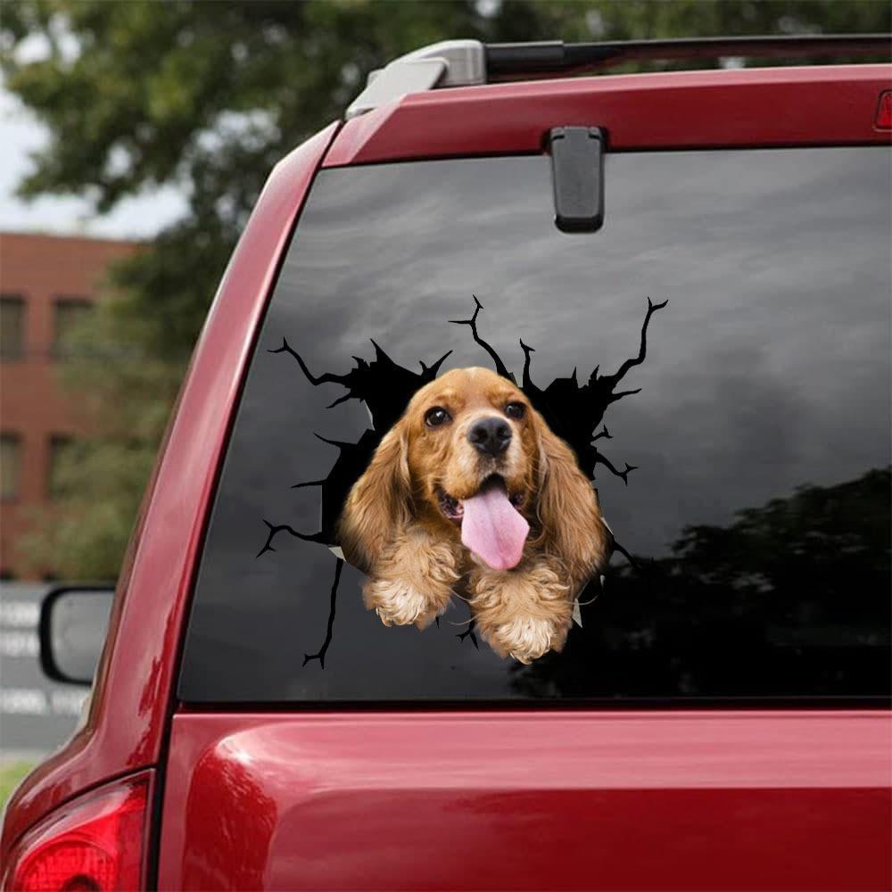 Cocker Spaniel Crack Car Sticker, Toilet Sticker, Fridge Sticker 23