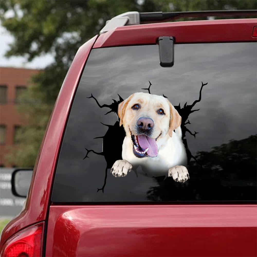 Labrador Retriever Crack Car Sticker, Toilet Sticker, Fridge Sticker 16