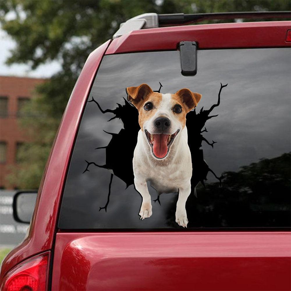 JACK RUSSELL TERRIER CRACK CAR STICKER 3