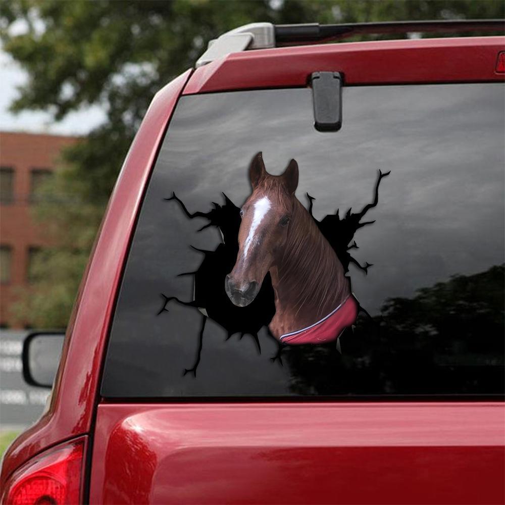 CUSTOM HORSE CRACK CAR STICKER CATTLE LOVER