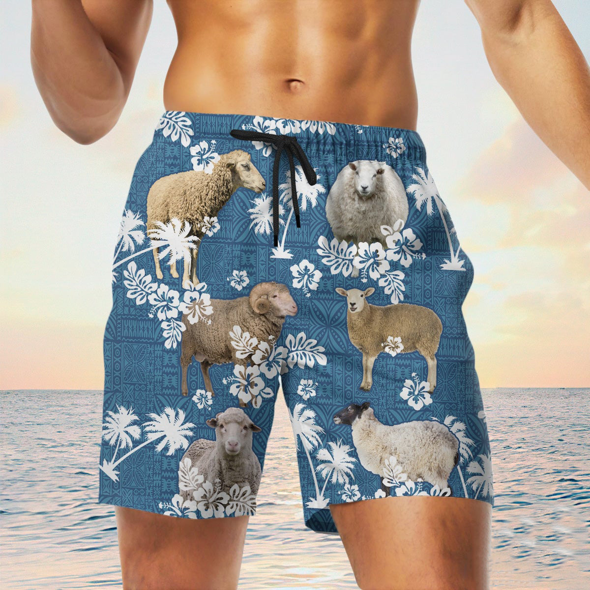 sheep Blue Tribal Shorts