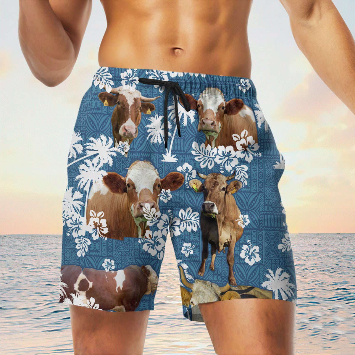 simmental Blue Tribal Shorts