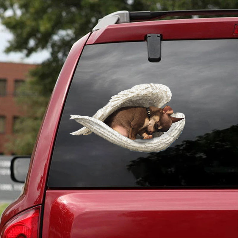 Sleeping angel dog moms ornament  CAR STICKER