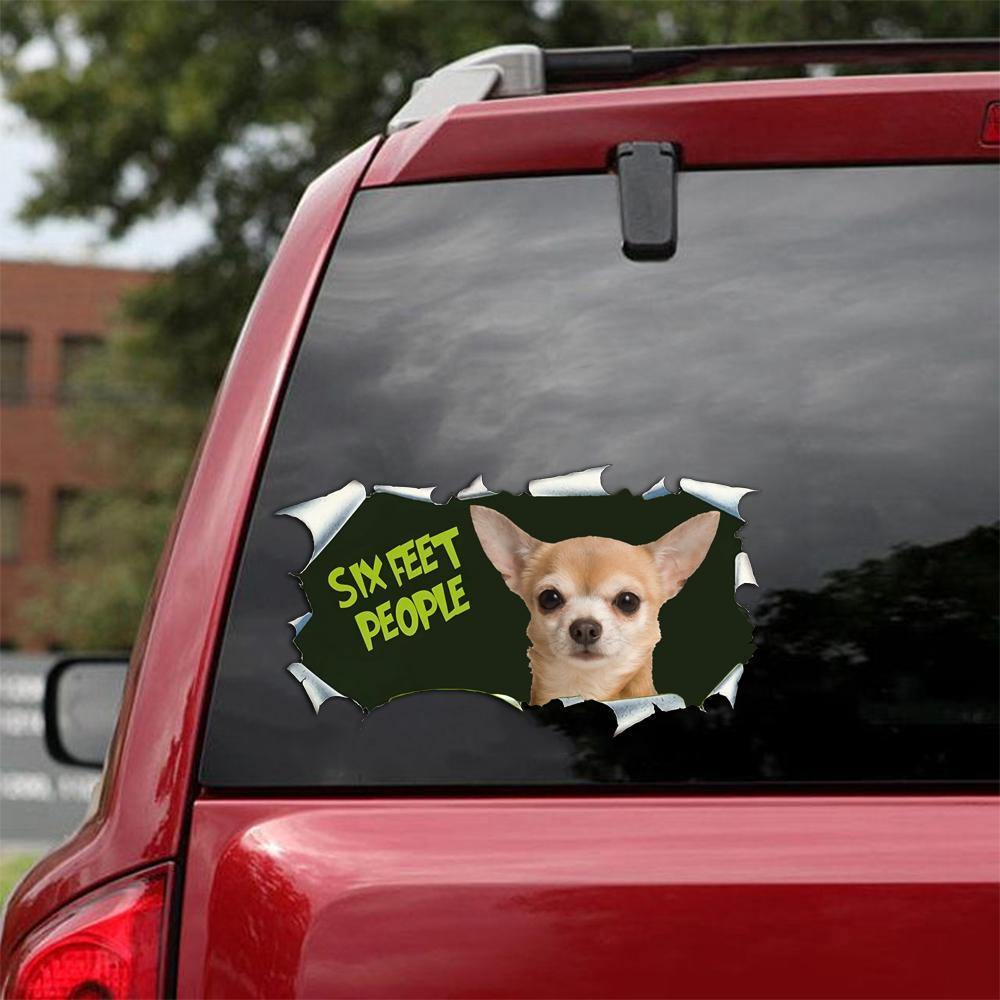 Chihuahua Torn Car Sticker, Toilet Sticker, Fridge Sticker (35)