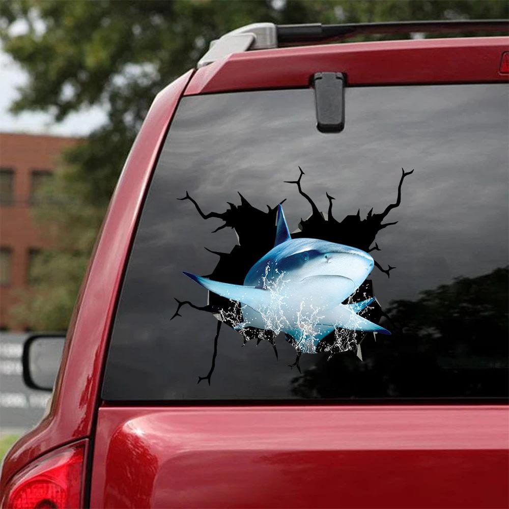 Shark Crack Car Sticker, Toilet Sticker, Fridge Sticker 10