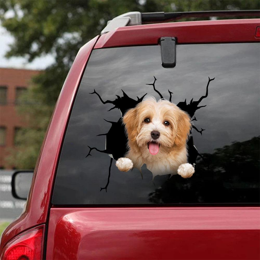 Havanese Crack Car Sticker, Toilet Sticker, Fridge Sticker 15