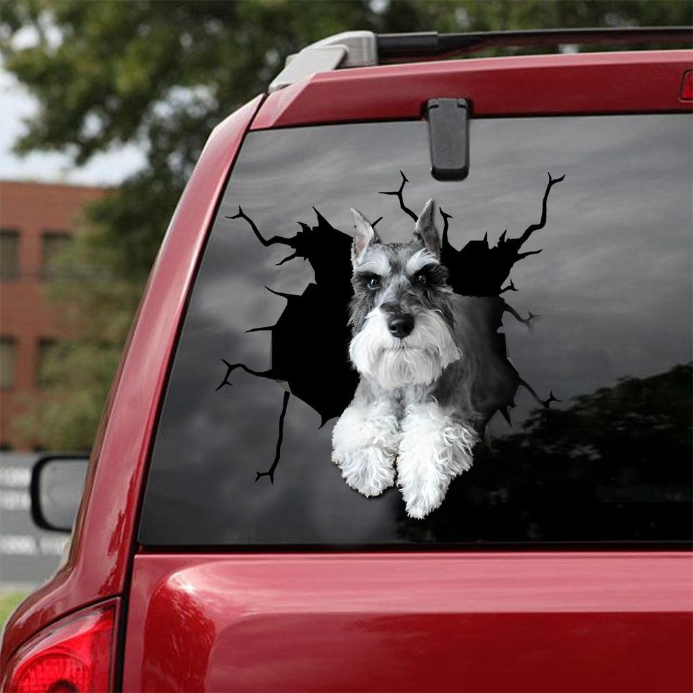 Giant Schnauzer  Crack Car Sticker, Toilet Sticker, Fridge Sticker 4