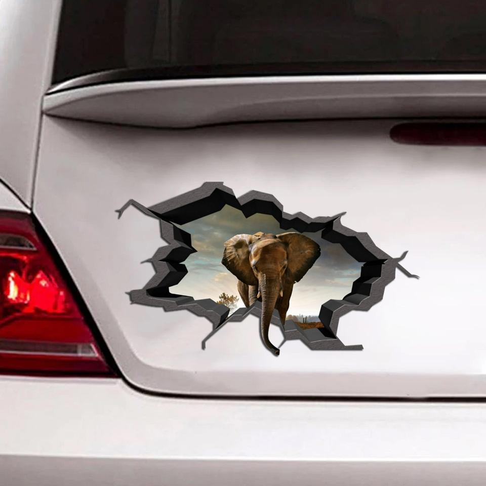 Elephant Crack Car Sticker, Toilet Sticker, Fridge Sticker 3