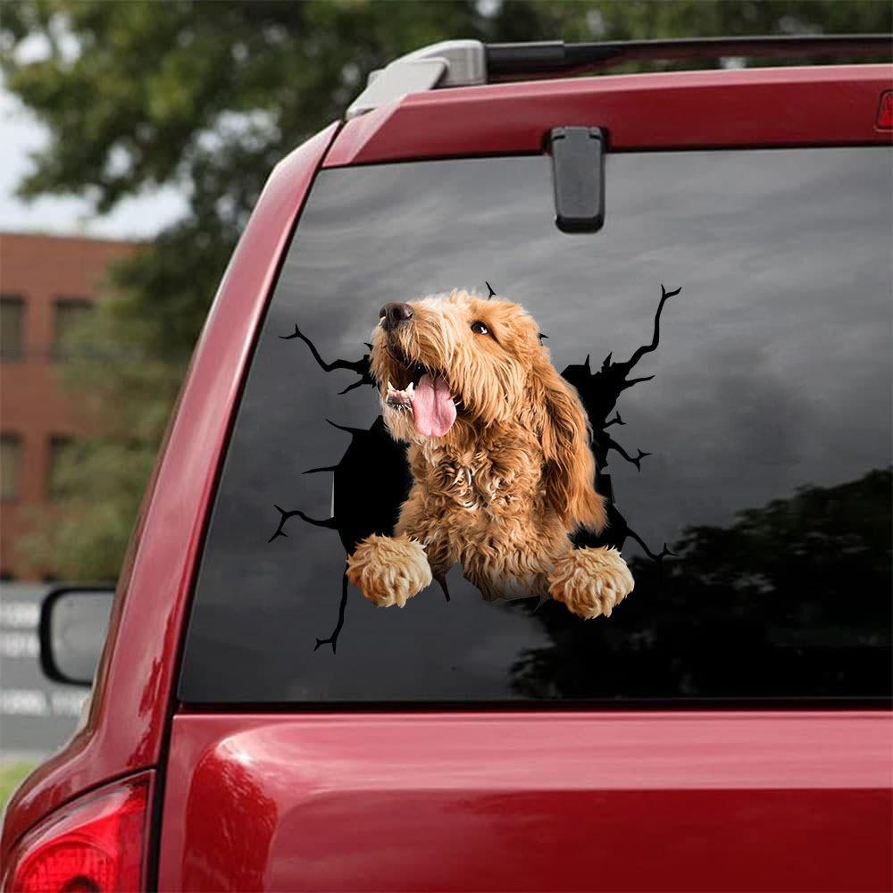 LABRADOODLE CRACK CAR STICKER 6