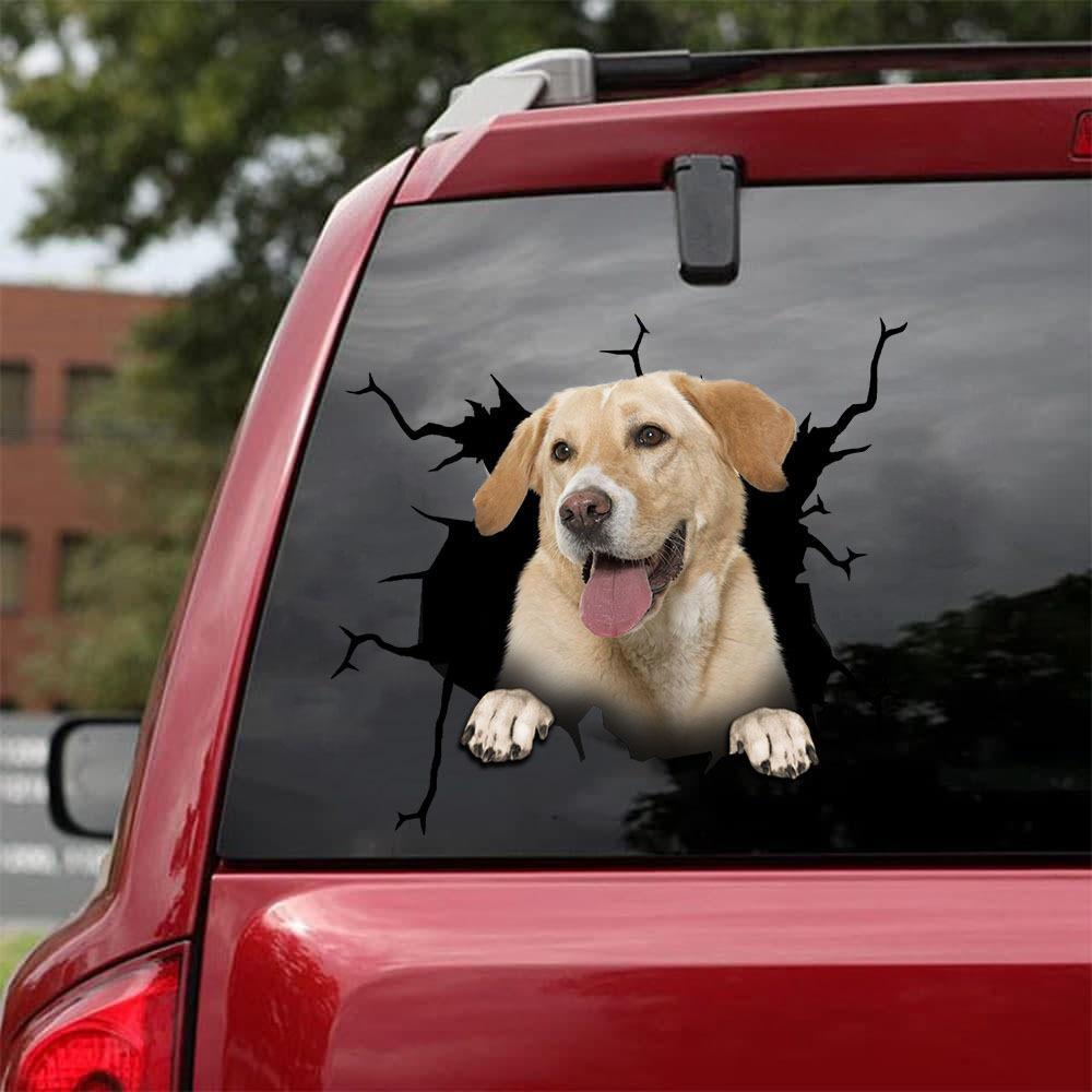 Labrador Retriever Crack Car Sticker, Toilet Sticker, Fridge Sticker 4