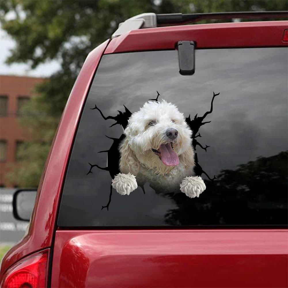 LABRADOODLE CRACK CAR STICKER 12