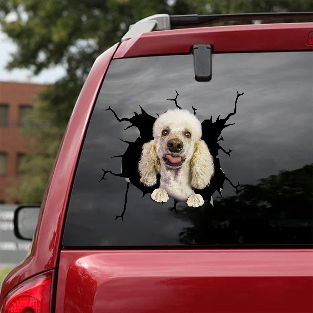 Poodle Crack Car Sticker, Toilet Sticker, Fridge Sticker 27