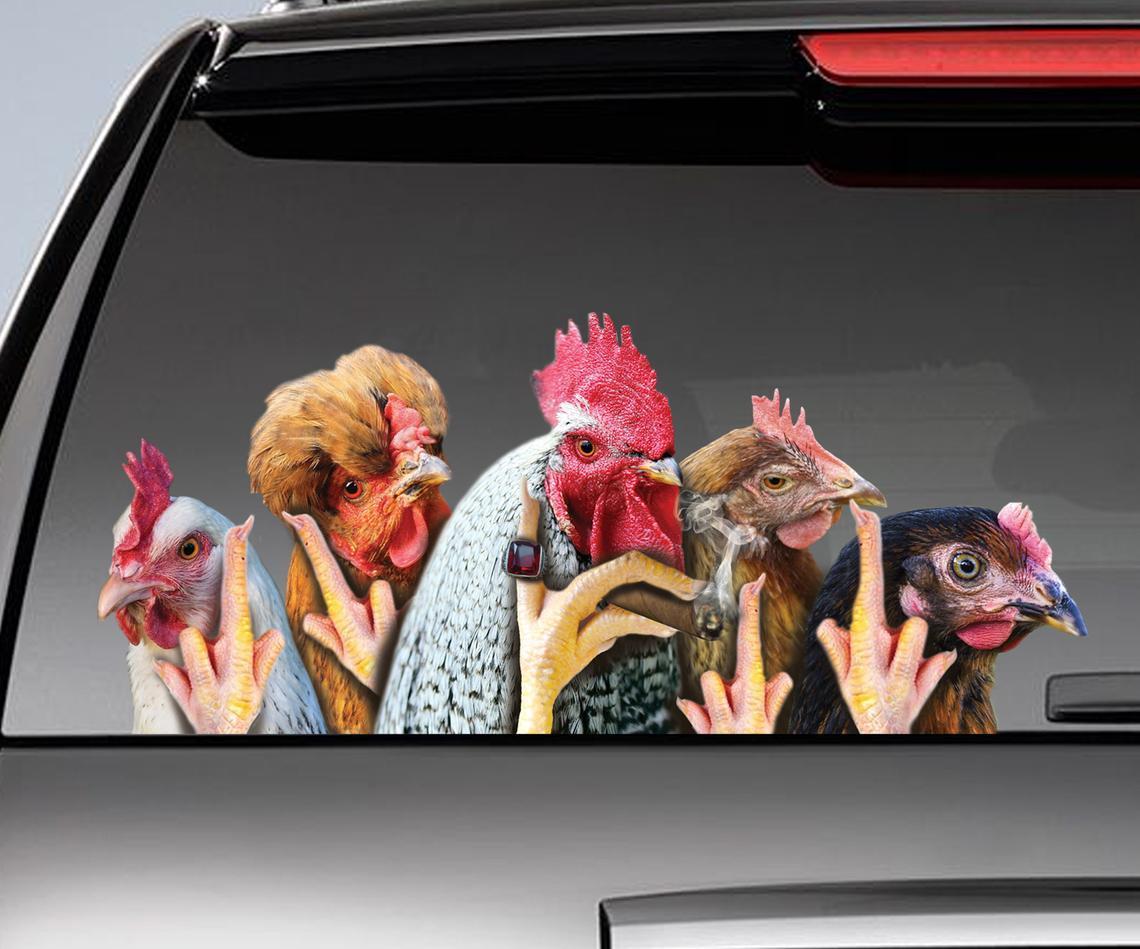 Funny Chicken Car Sticker