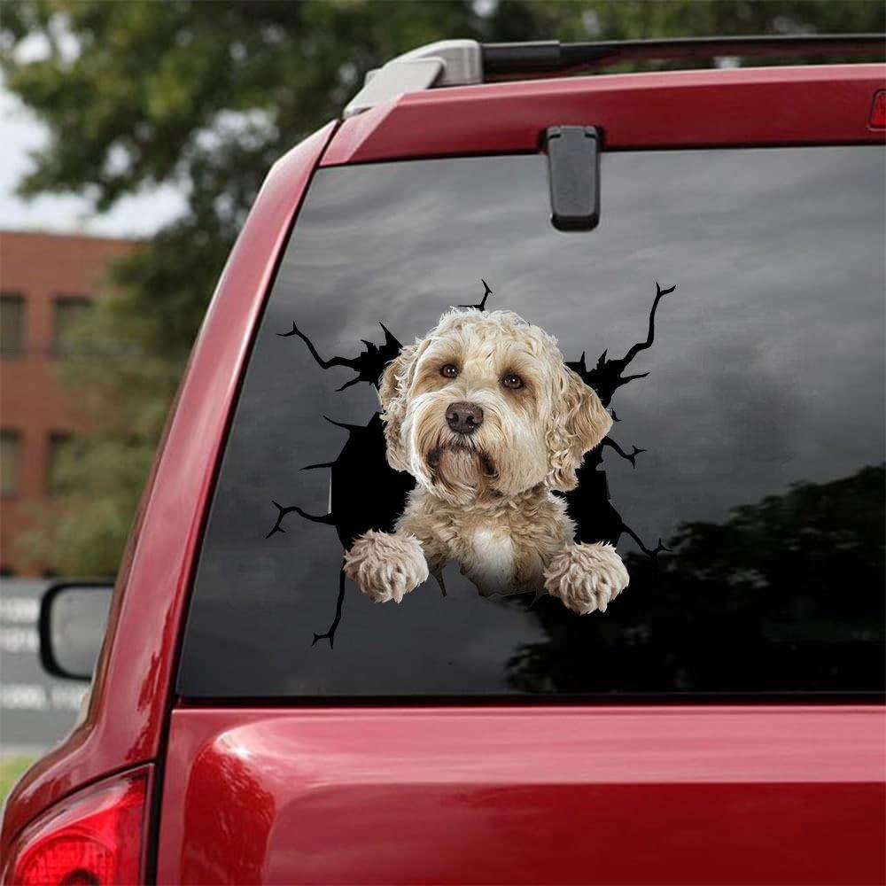 LABRADOODLE CRACK CAR STICKER 3