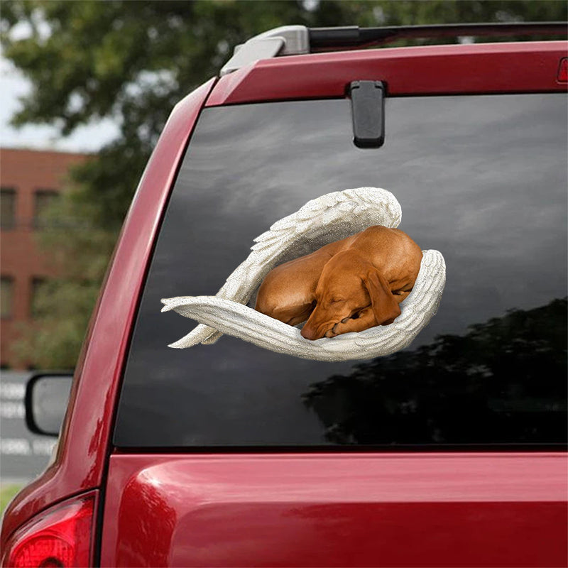 Vizsla-sleeping angel CAR STICKER