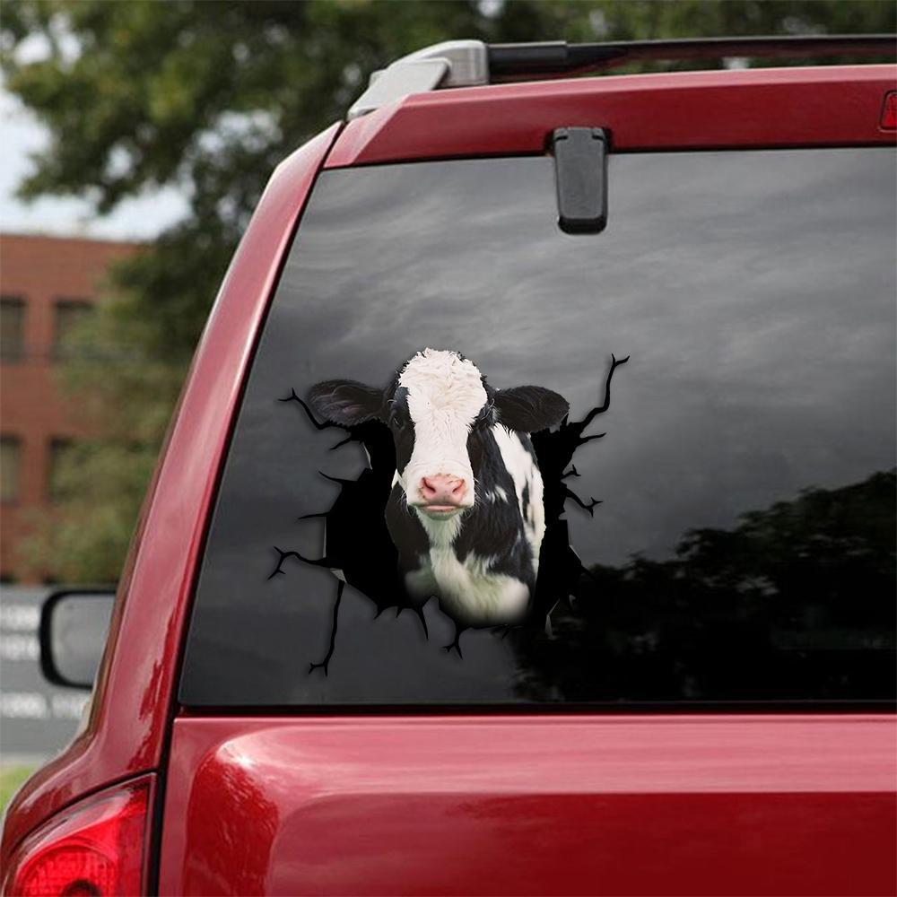 Baby Dairy Cow Crack Car Sticker 3