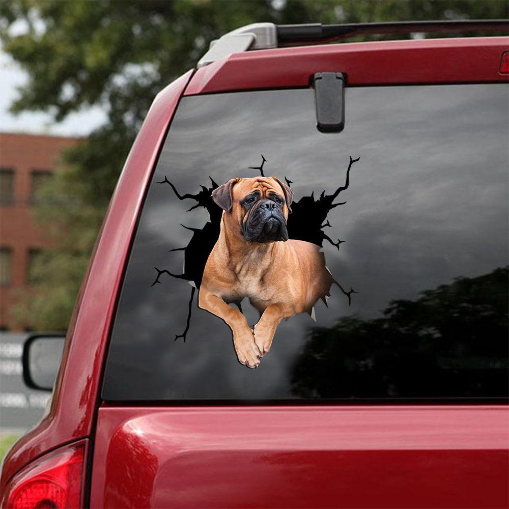 Bull Mastiff Crack Car Sticker, Toilet Sticker, Fridge Sticker 1