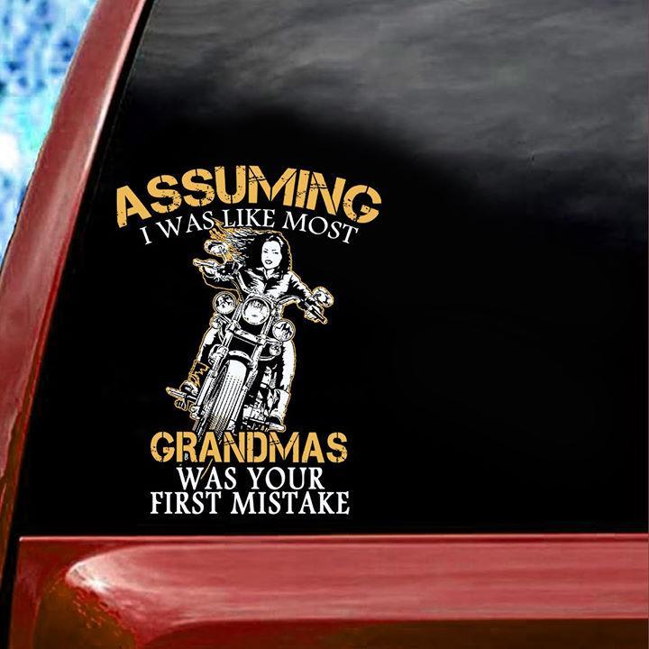 Granma Bikers Car Sticker