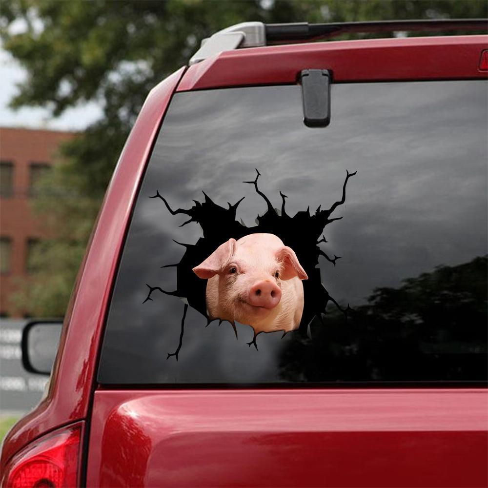 PIG CRACK STICKER ANIMALS LOVER 2