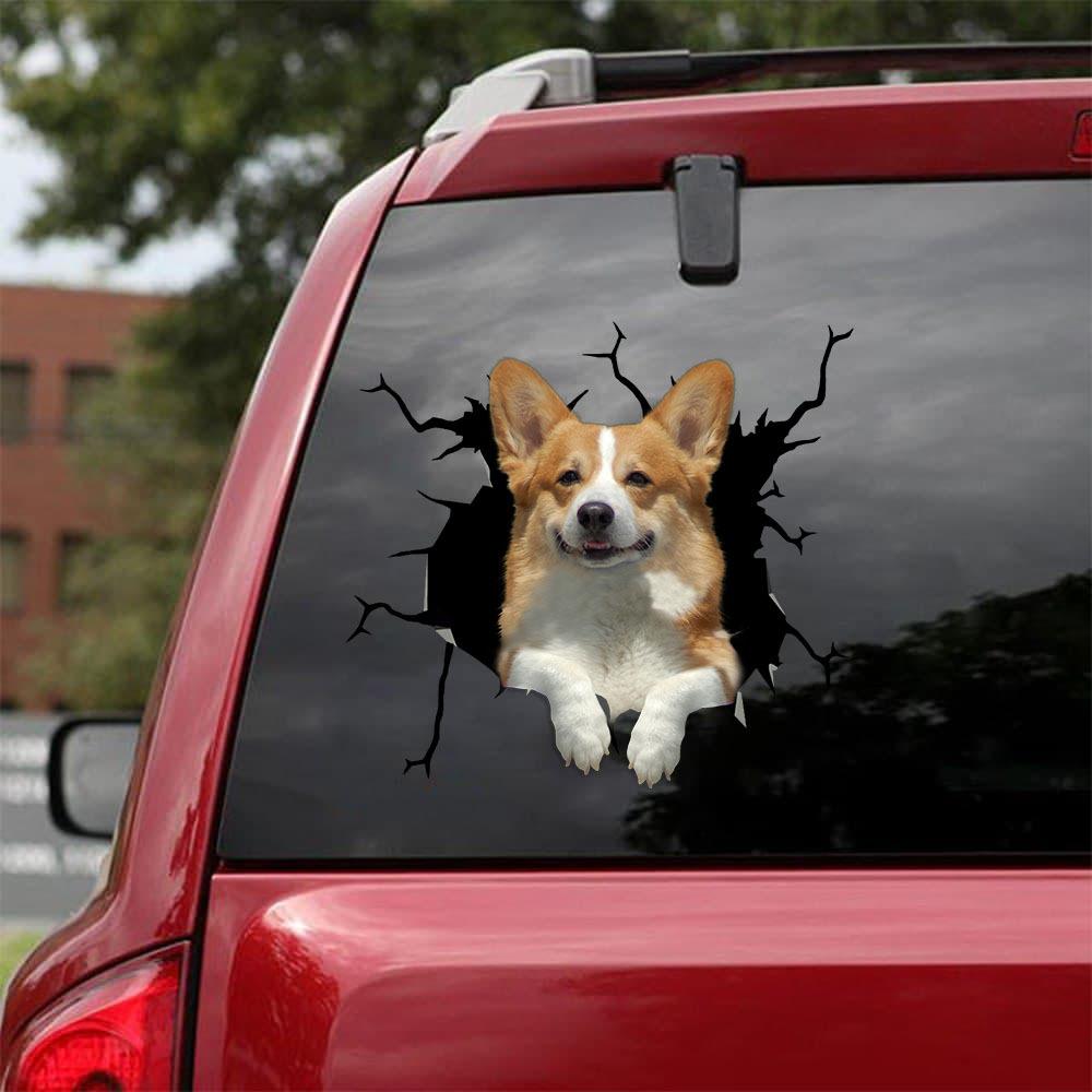 Welsh Corgi Crack Car Sticker, Toilet Sticker, Fridge Sticker 3