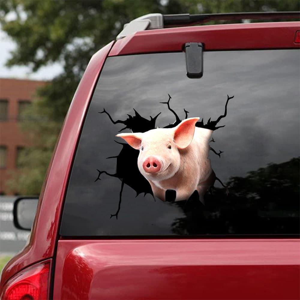 PIG CRACK STICKER ANIMALS LOVER 5
