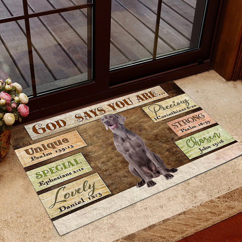 Weimaraner God Says You Are Doormat