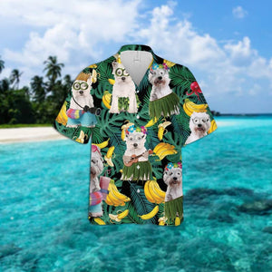 West Highland White Terrier Summer Leaves Hawaiian Shirt 2