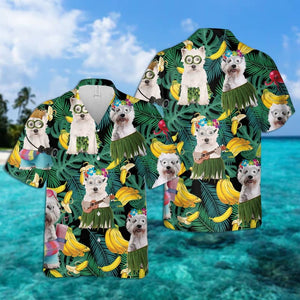 West Highland White Terrier Summer Leaves Hawaiian Shirt 2