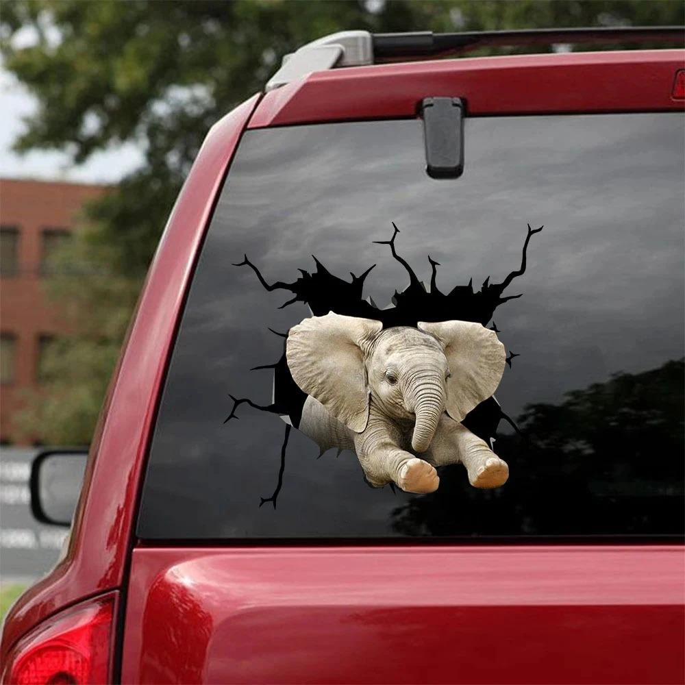 Elephant Crack Car Sticker