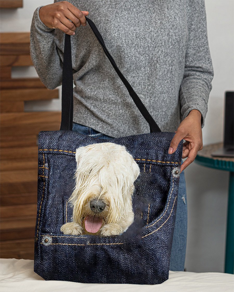 Wheaten Terrier-Dark Denim-Cloth Tote Bag