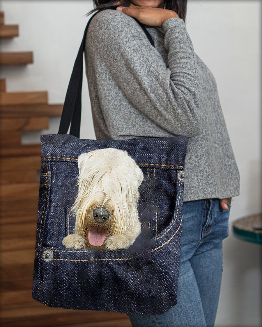 Wheaten Terrier-Dark Denim-Cloth Tote Bag