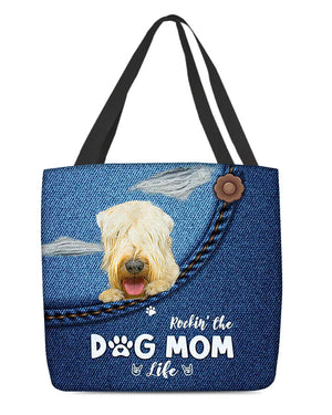 Wheaten Terrier-Dog Mom Life-Cloth Tote Bag