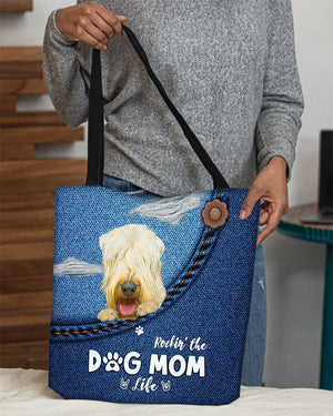 Wheaten Terrier-Dog Mom Life-Cloth Tote Bag