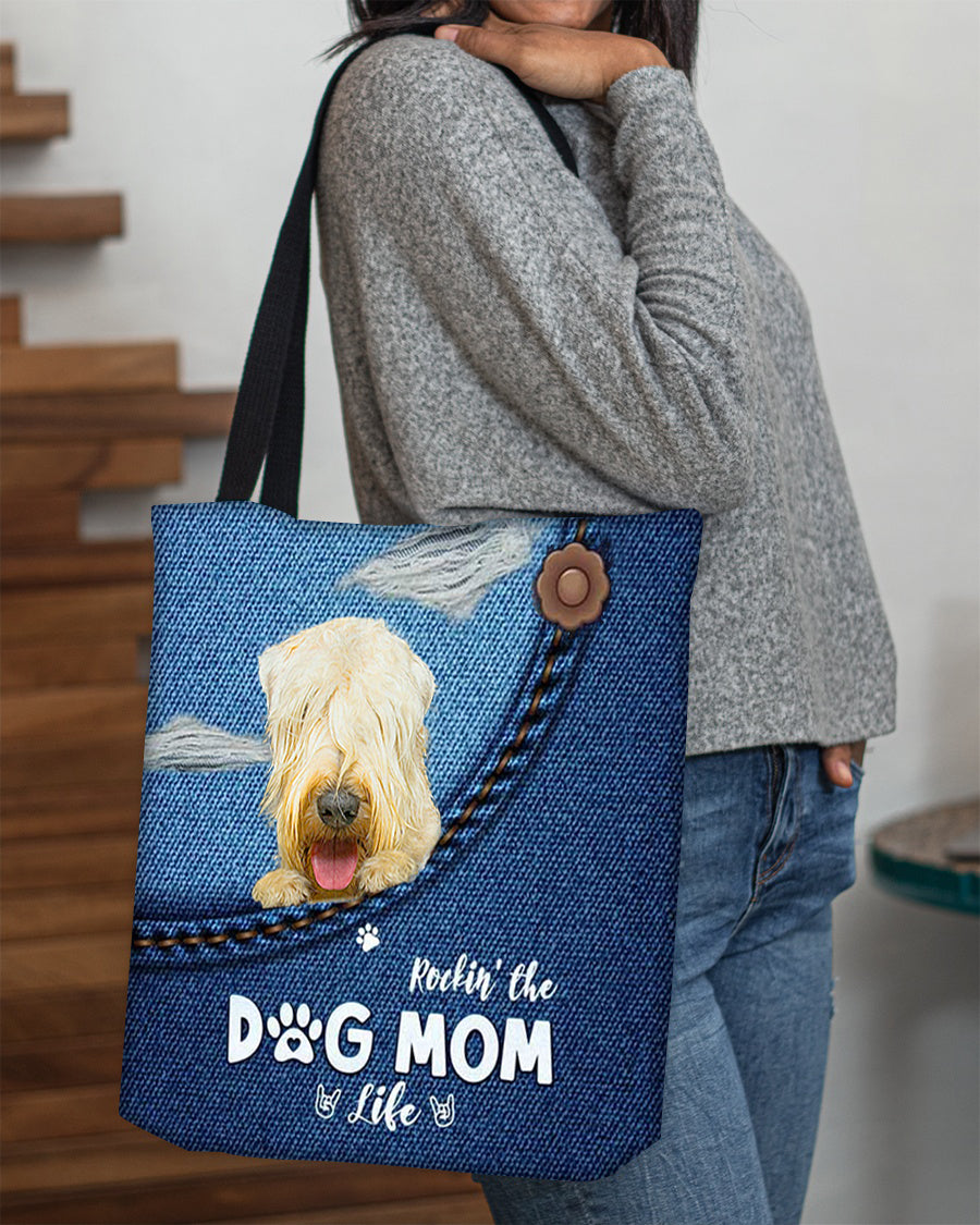 Wheaten Terrier-Dog Mom Life-Cloth Tote Bag