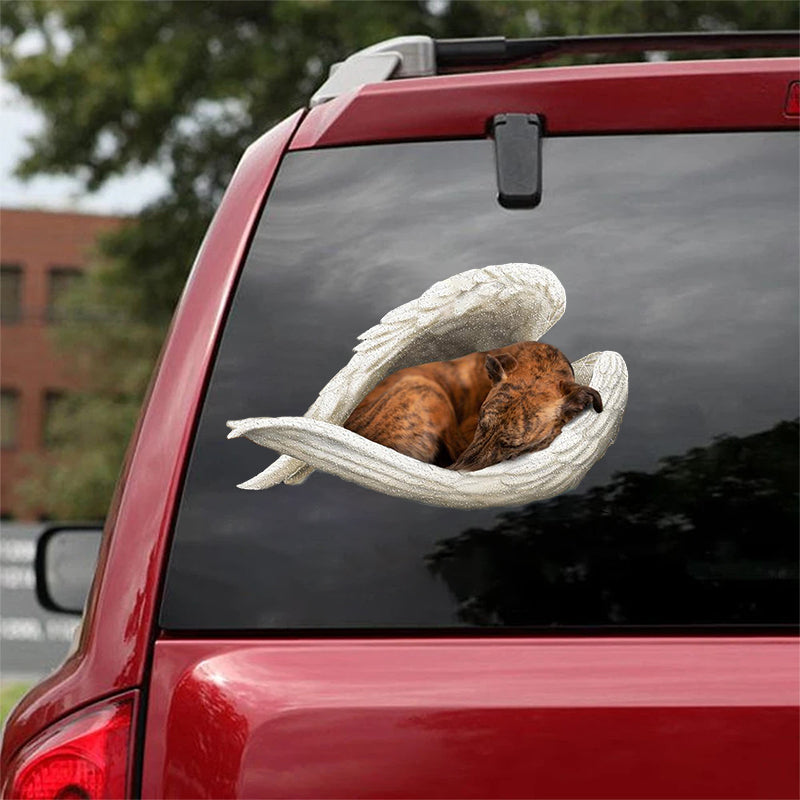 Whippet-sleeping angel CAR STICKER