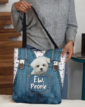 White Maltese-EW people-Cloth Tote Bag