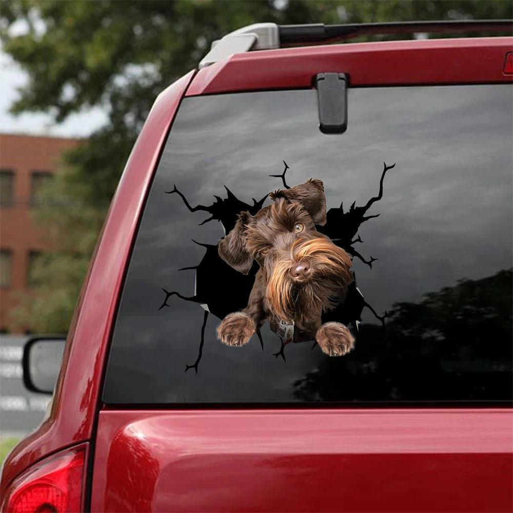 Schnauzer  Crack Car Sticker, Toilet Sticker, Fridge Sticker 5