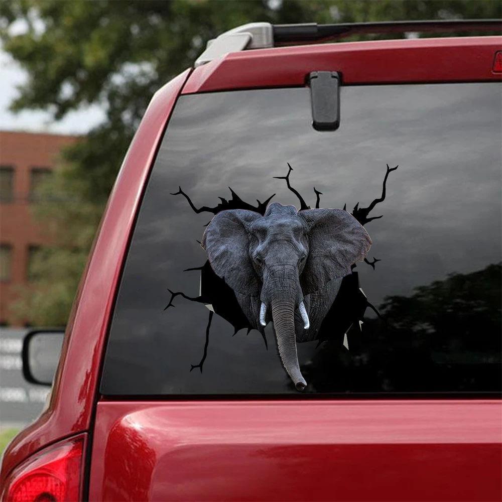Elephant Crack Car Sticker, Toilet Sticker, Fridge Sticker 7