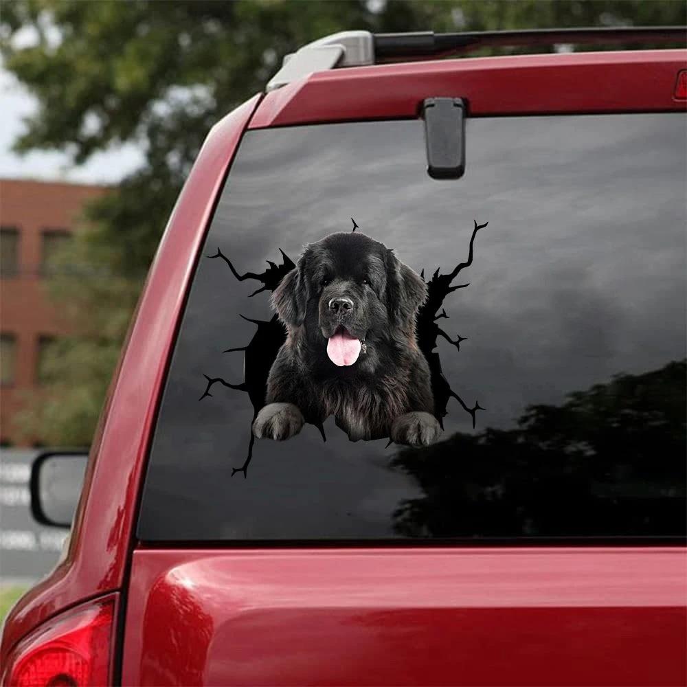 NEWFOUNDLAND CRACK CAR STICKER DOGS LOVER 4