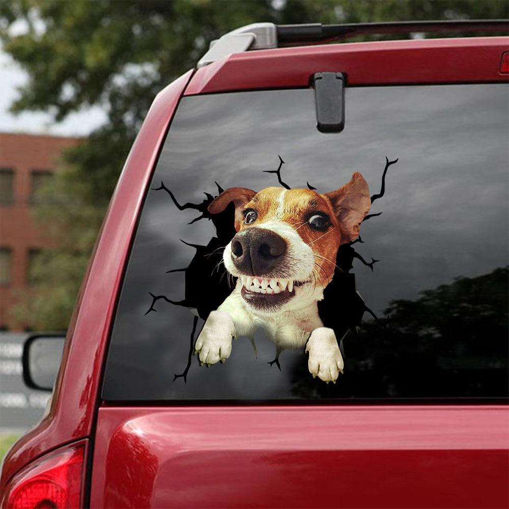 JACK RUSSELL TERRIER CRACK CAR STICKER 1