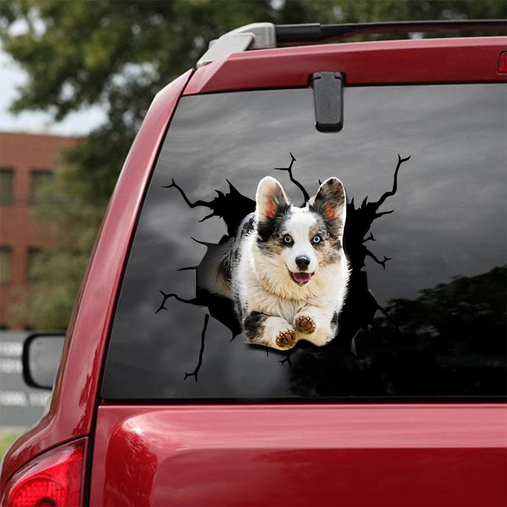 Welsh Corgi Crack Car Sticker, Toilet Sticker, Fridge Sticker 9