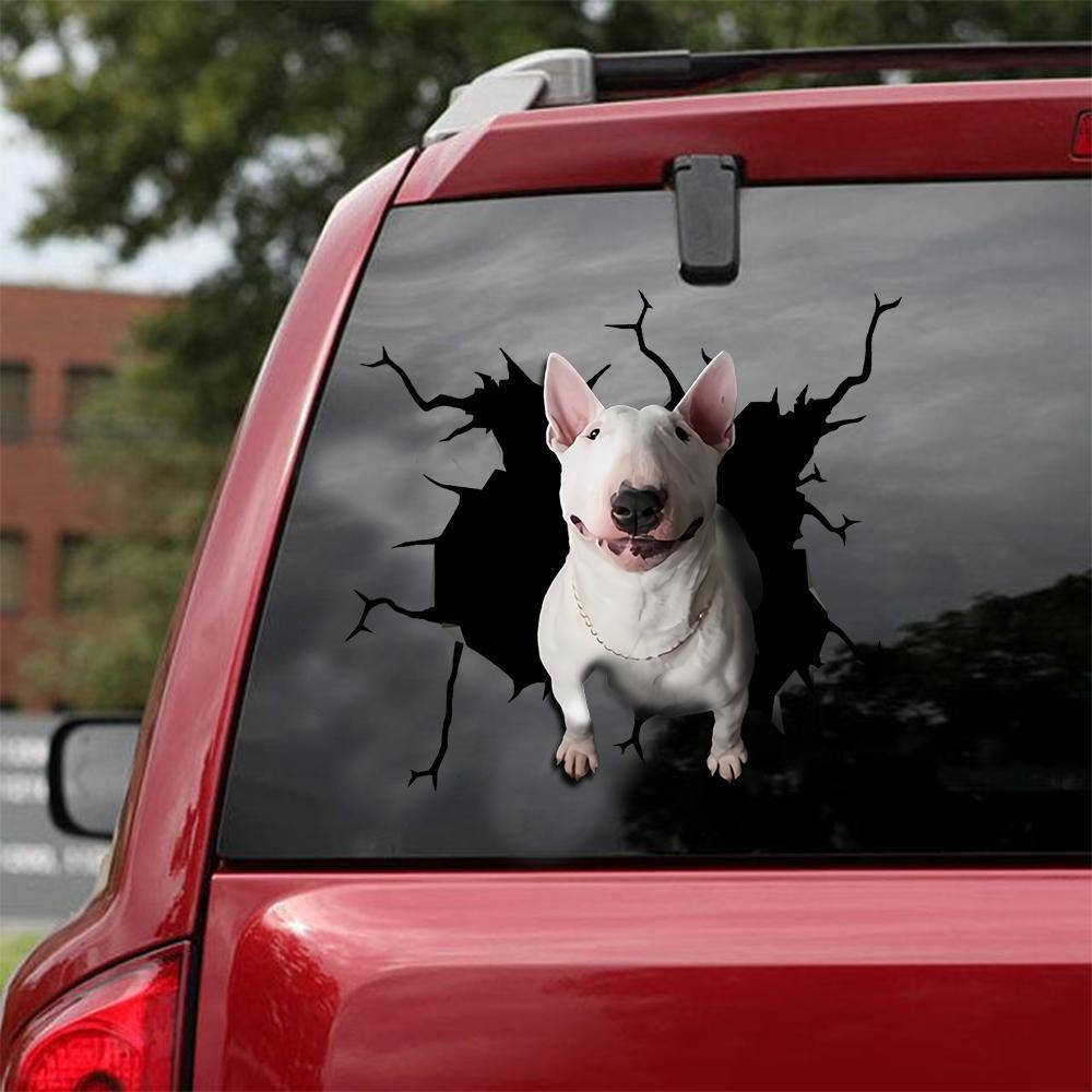 Bull Terrier Crack Car Sticker, Toilet Sticker, Fridge Sticker 15