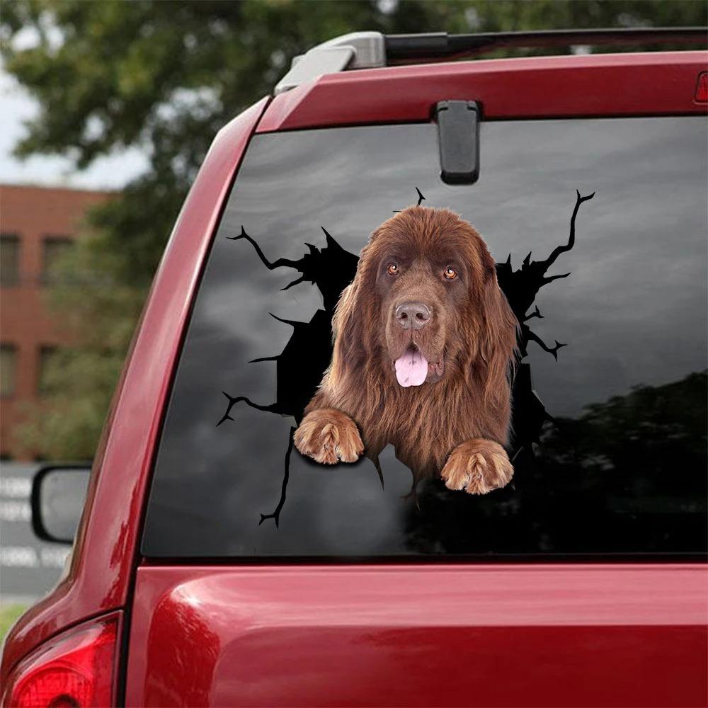 NEWFOUNDLAND CRACK CAR STICKER DOGS LOVER 5