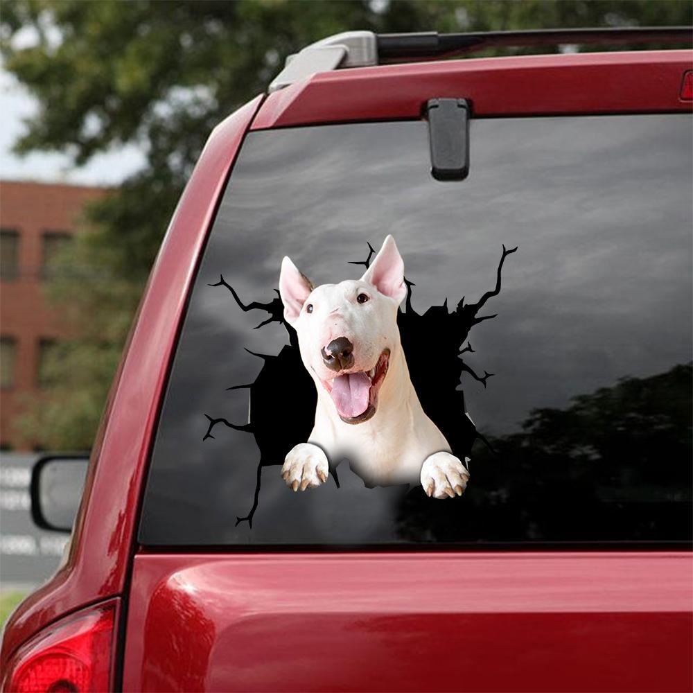 Bull Terrier Crack Car Sticker, Toilet Sticker, Fridge Sticker 2