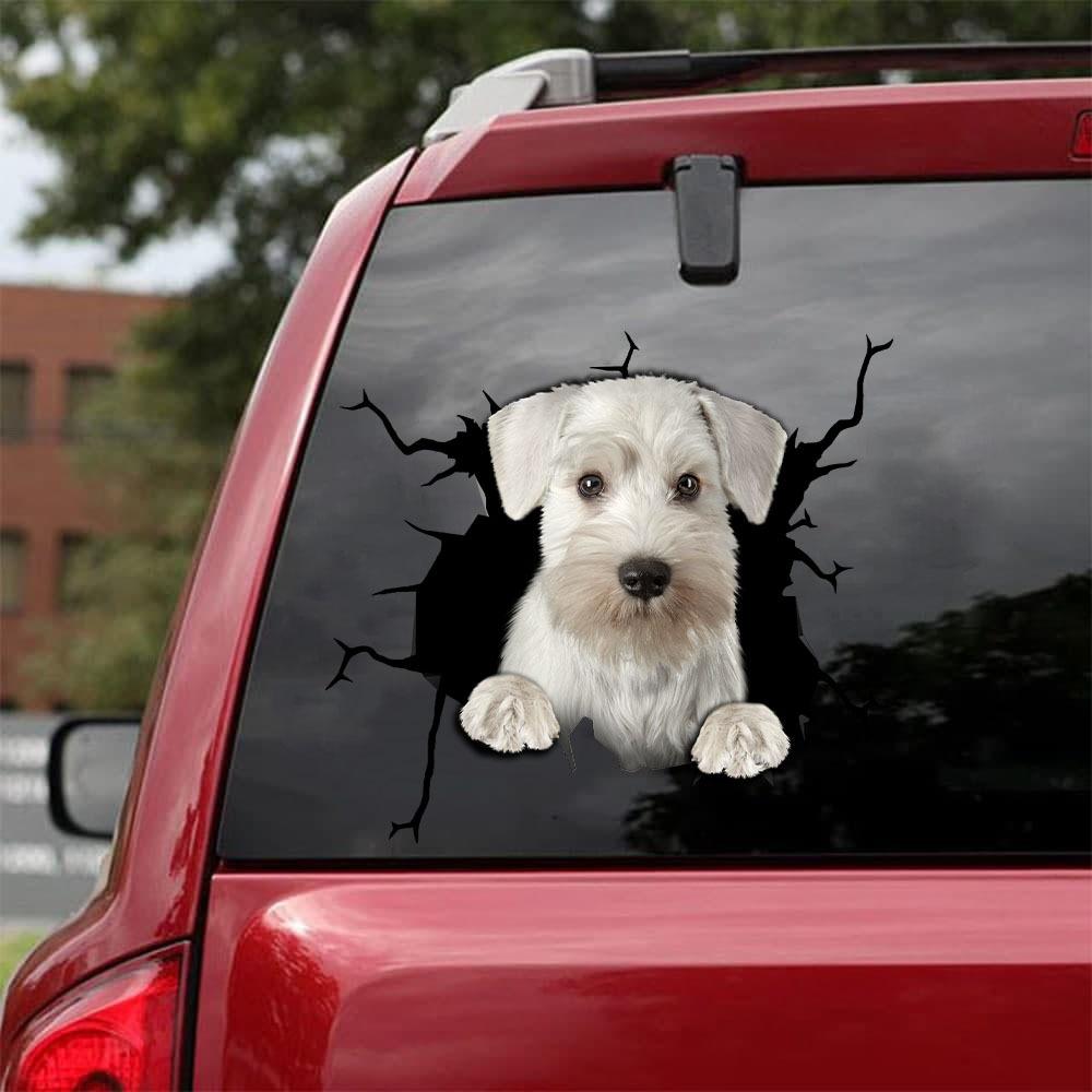 Schnauzer  Crack Car Sticker, Toilet Sticker, Fridge Sticker 13